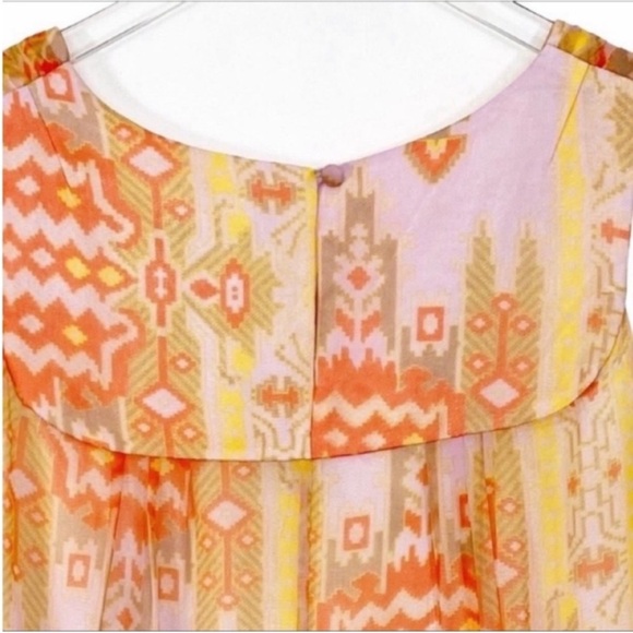 PASAMETES silk aztec sleeveless blouse top M - Picture 8 of 11